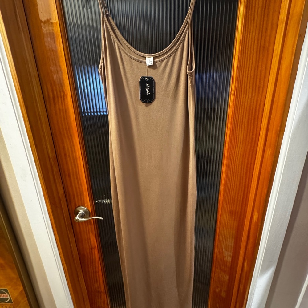 Elegant Tan Maxi Dress